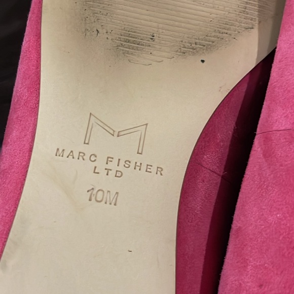 Marc Fisher Ltd. Pink Suede Pointed Toe Flats, 10 - Picture 6 of 6